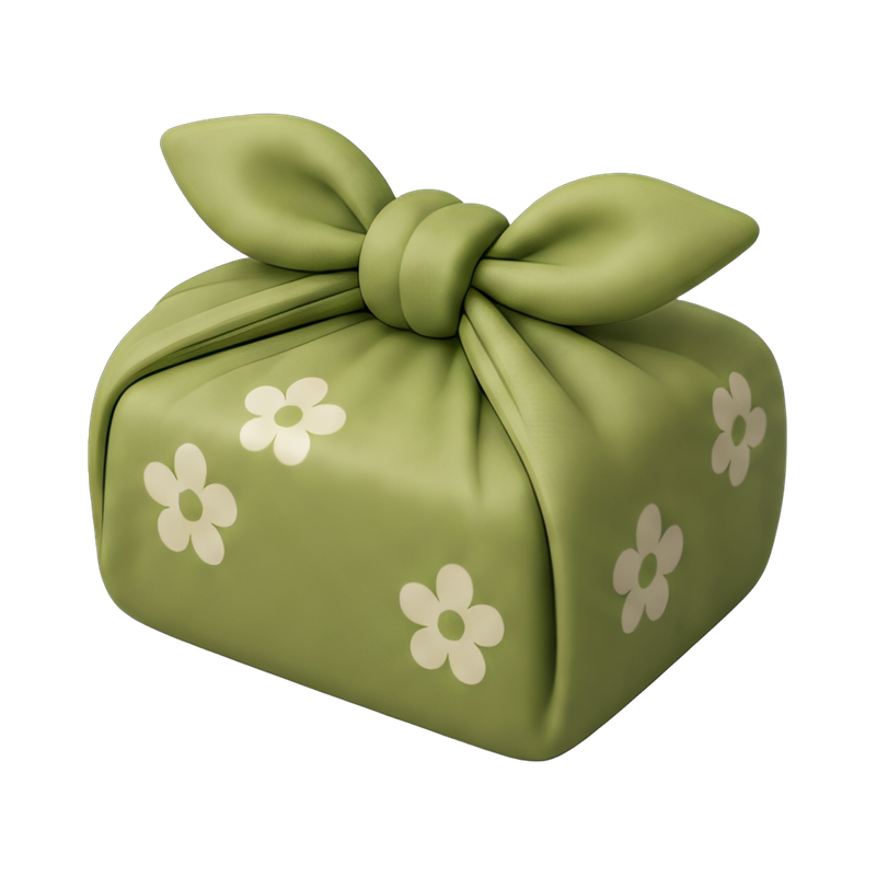 Furoshiki wrapped gift bundle