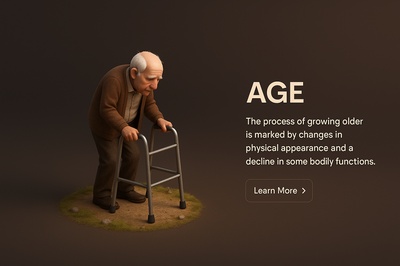 Realistic 3D Scene Depicting Age with Elderly Character