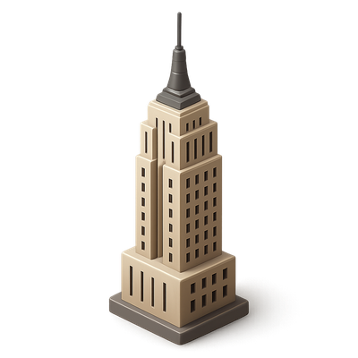 3D Icon of the Empire State Building in Isometric View