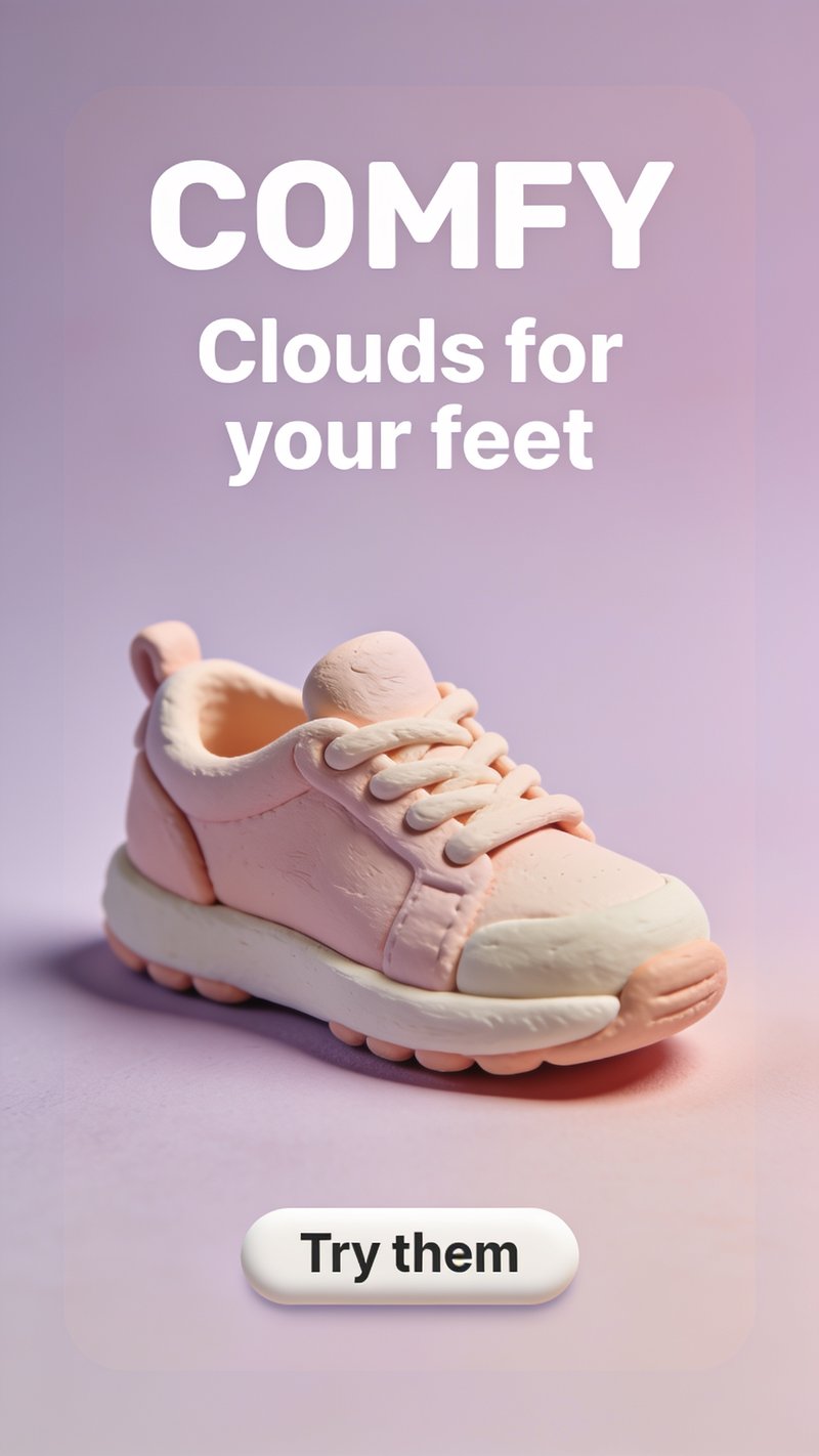 Stylish claymorphic sneaker design
