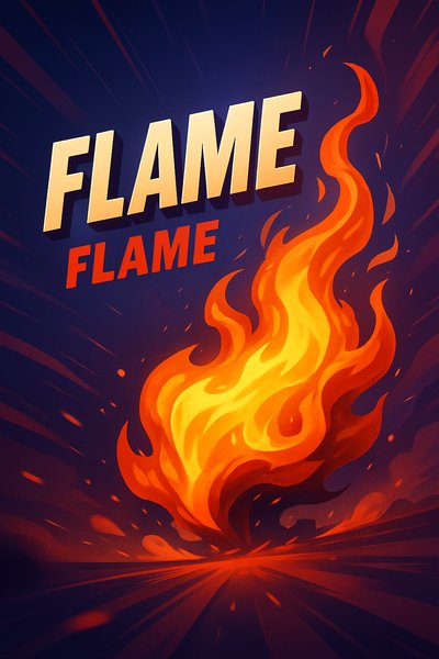 Dynamic Visual of Flames in Motion with Bold Typography