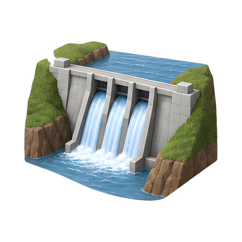 concrete gravity dam with spillway
