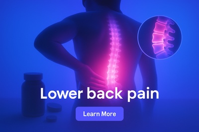 Neon Glow Composition Featuring Lower Back Pain Awareness