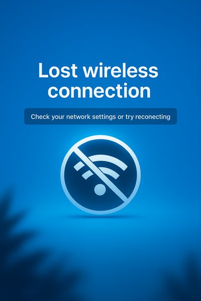 Error Notification for Lost Wireless Connection