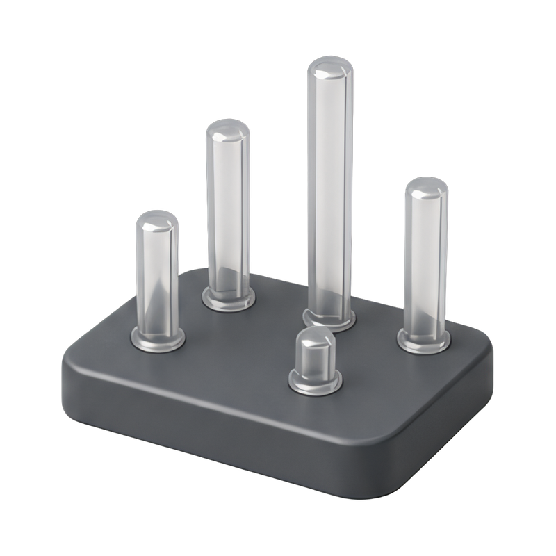 Clear display stand with pegs