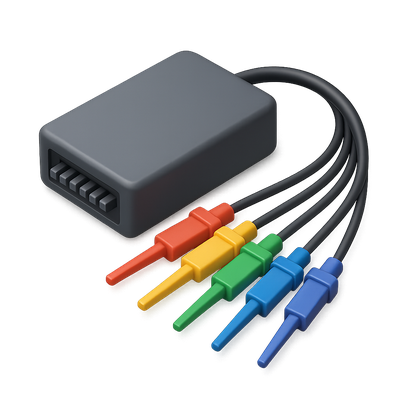 3D Logic Analyzer Icon with Colorful Pins and Isometric View