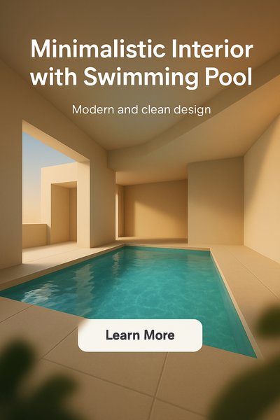 Modern Minimalistic Interior Featuring a Swimming Pool