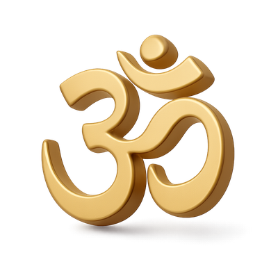 Elegant 3D Representation of the Om Symbol