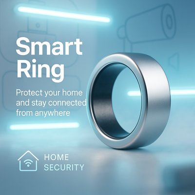 3D Product Render of Smart Ring for Home Security