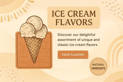 Boho Style Ice Cream Flavors Board Design
