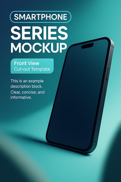 Dynamic Smartphone Series Mockup on Gradient Background