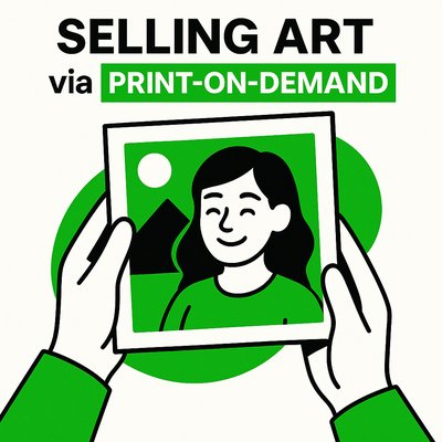 Illustrative Graphic on Selling Art via Print-on-Demand