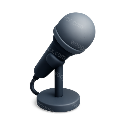 Stylized 3D Microphone Icon Design for Public Speaking