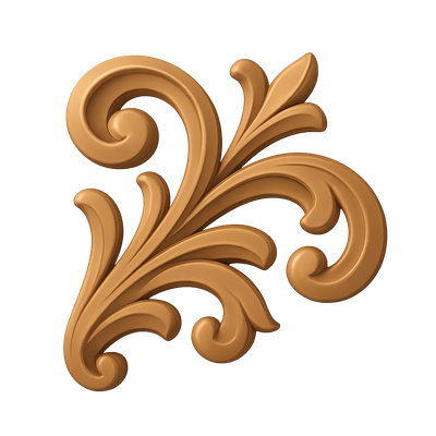 Elegant 3D Arabesque Design Icon in Warm Tones