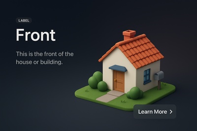 3D Scene of House Front with Simple Design Elements