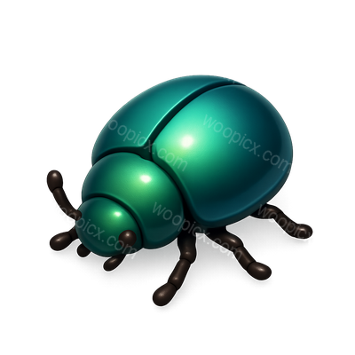 3D Shiny Beetle Icon with Volumetric Effect