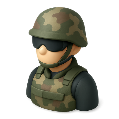 3D Marine Amphibious Soldier Icon in Isometric View
