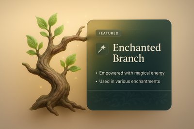 Enchanted Branch with Magical Energy Display