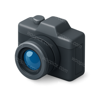 Stylized 3D Camera Icon with Isometric View