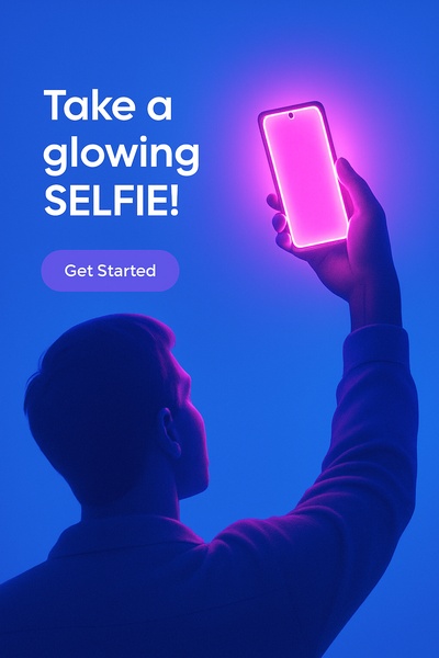 Vibrant Neon Phone Glow: Take a Glowing Selfie