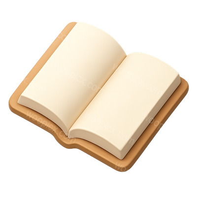 Stylish 3D Open Book Icon with Isometric Design