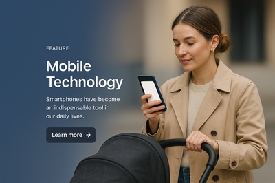 Young Mother with Stroller Using Smartphone in Urban Setting