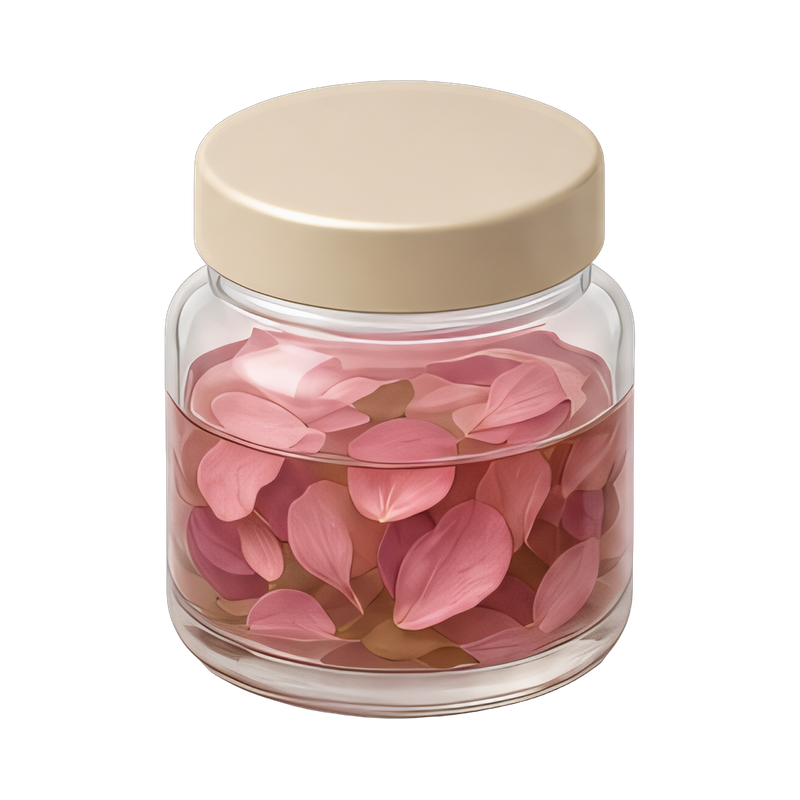 maceration jar with colorful petals