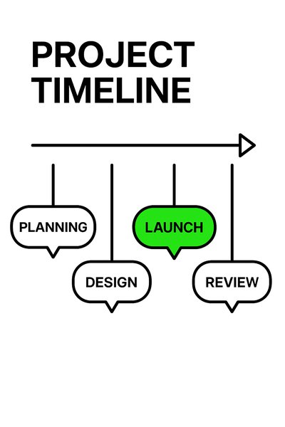 Project Timeline Graphic with Key Stages Highlighted