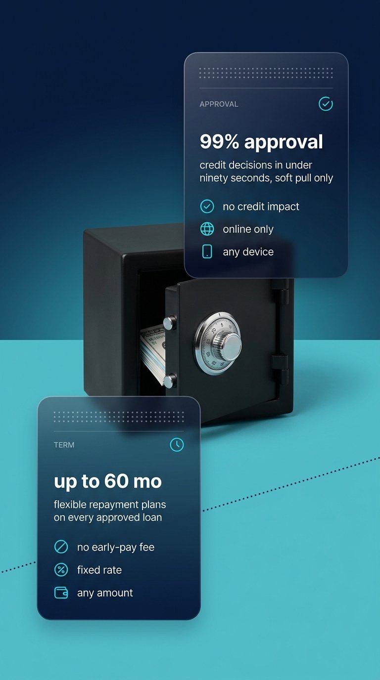 Modern fintech safe with cash