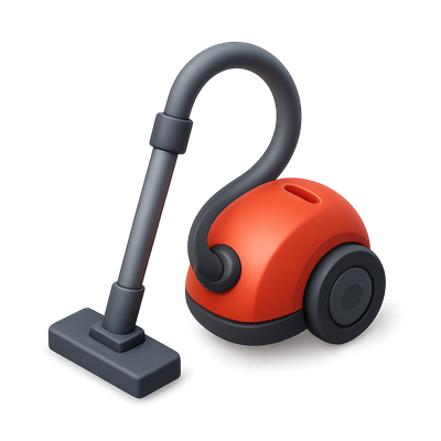 Stylish 3D Vacuum Cleaner Icon in Isometric View