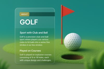 Stylish 3D Design for Golf-Themed Web Page