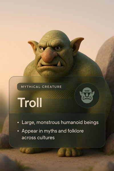 3D Illustration of a Troll with Informative Overlay