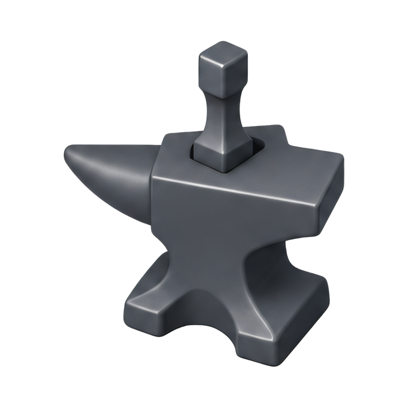 Durable tool on anvil