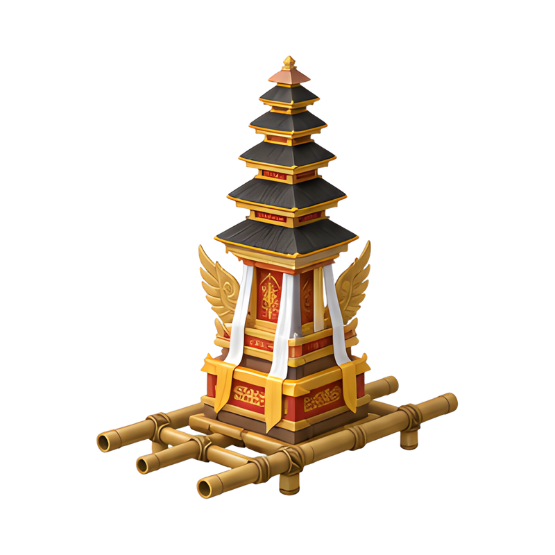 Balinese cremation tower on bamboo