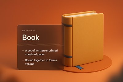 3D Illustration of a Book with Integrated Design Elements