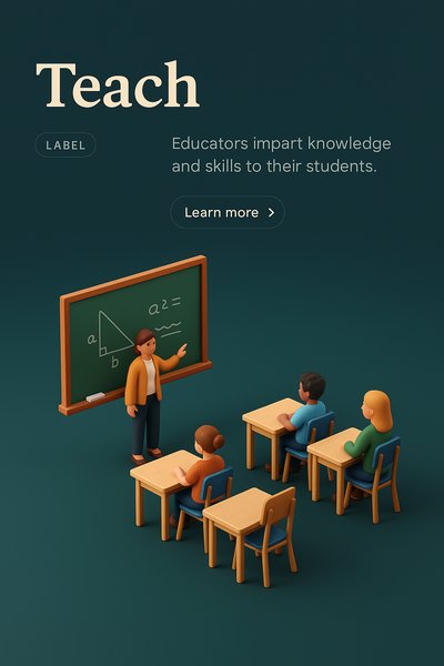 3D Classroom Scene with Teacher and Students in Realistic Style