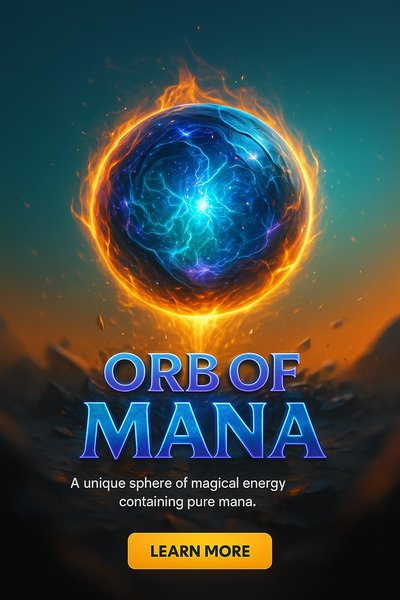Dynamic Orb of Mana with Magical Energy