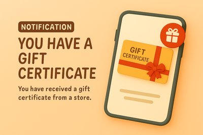 Mobile Notification Graphic for Gift Certificate