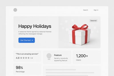 Minimalistic Holiday-Themed Landing Page Design