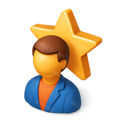 3D Star Icon Featuring a Brand Ambassador in Isometric View