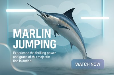 Dynamic Promotional Graphic Featuring Jumping Marlin