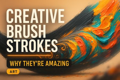 Artistic Showcase of Creative Brush Strokes with Vibrant Colors