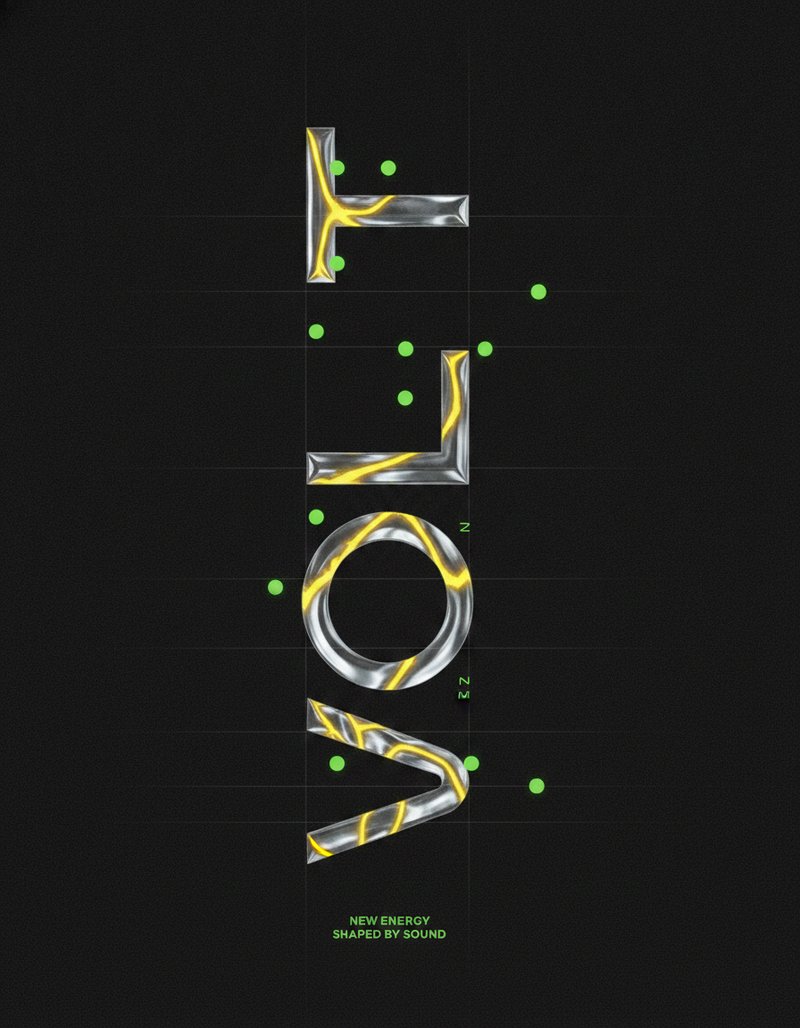Vibrant volt typography design
