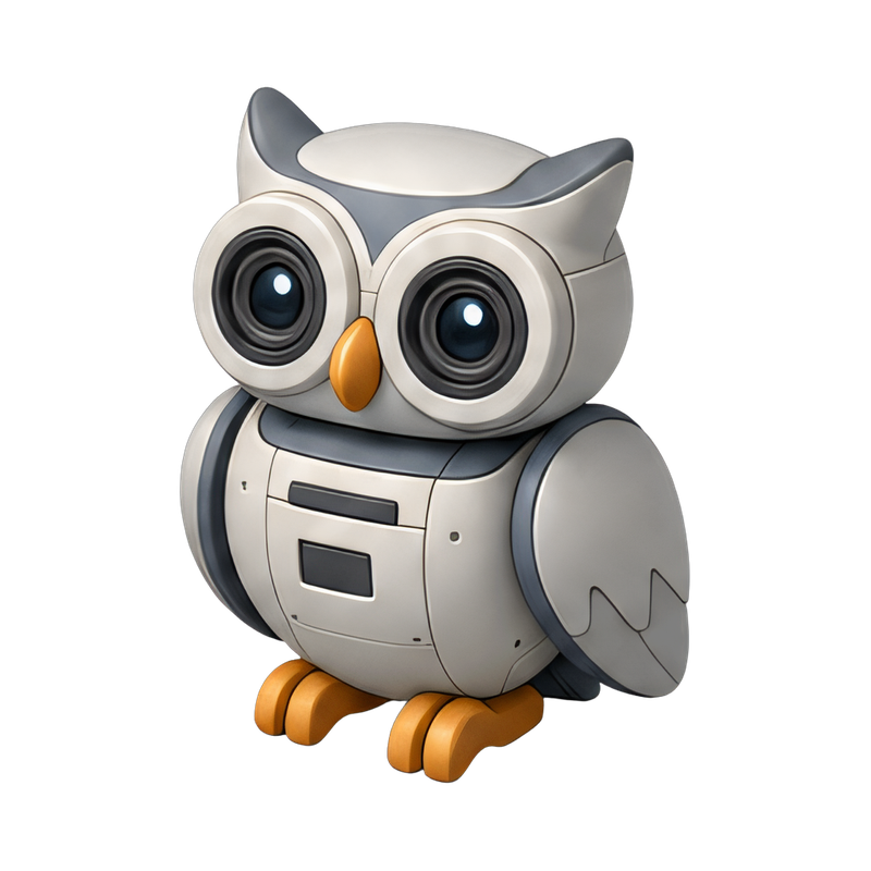 robot owl with camera eyes