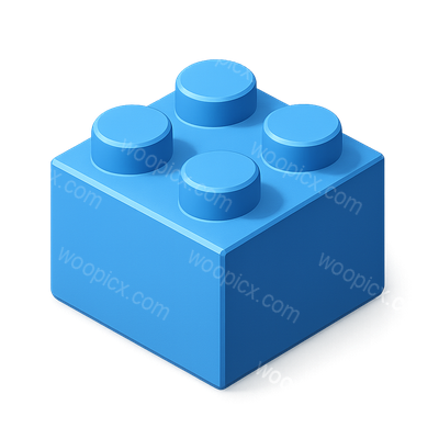 Stylish 3D Building Block Icon with Isometric View
