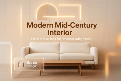 Modern Mid-Century Interior Design Concept with Elegant Aesthetic