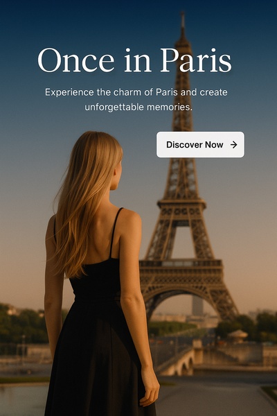 Chic Girl at the Eiffel Tower in Paris
