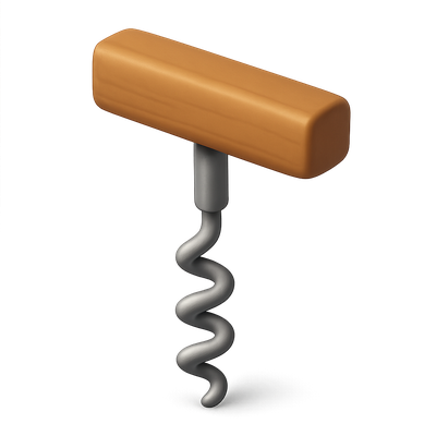 Stylish 3D Corkscrew Icon with Isometric View