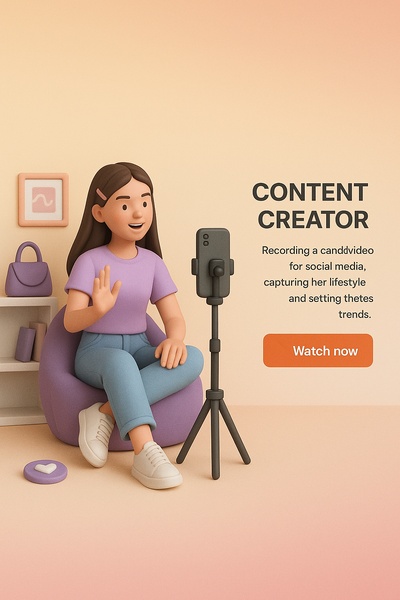 Young Female Influencer Recording Social Media Content