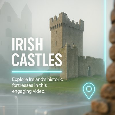 Captivating Visual of Irish Castle with Engaging Video Promotion